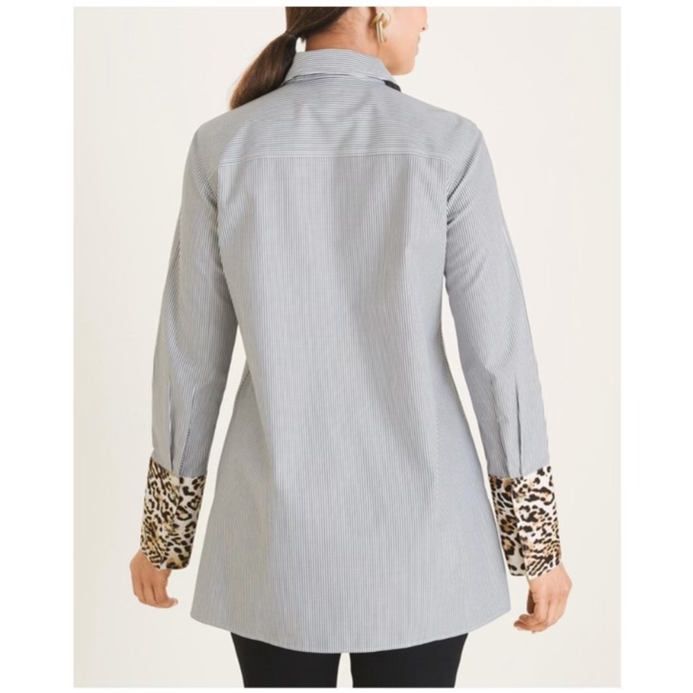 ALL-SEASONS STRIPED AND ANIMAL-PRINT PULLOVER TUNIC - Picture 2 of 5